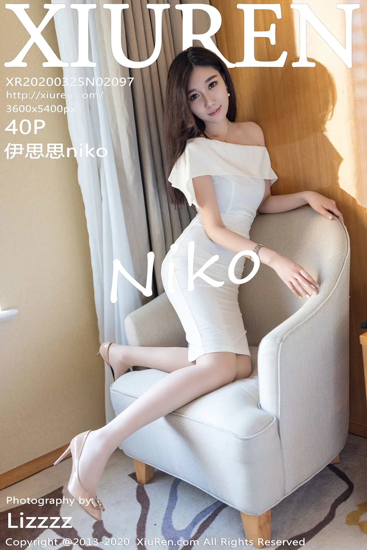 [XiuRen秀人网]No.2097_嫩模伊思思niko白色典雅气质长裙配肉丝袜秀美腿玉足性感写真40P-秀人网 - XiuRen.Space